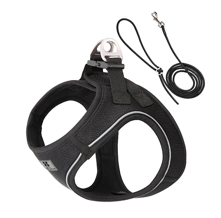 Adjustable Reflective Dog Harness & Leash Set